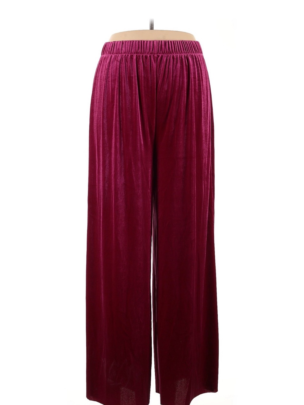 Zenana Outfitters Wide-Leg Velvet Pants in Wine